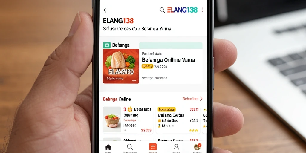 Screenshot utama ELANG138 menunjukkan antarmuka aplikasi Belanja Online yang user-friendly.