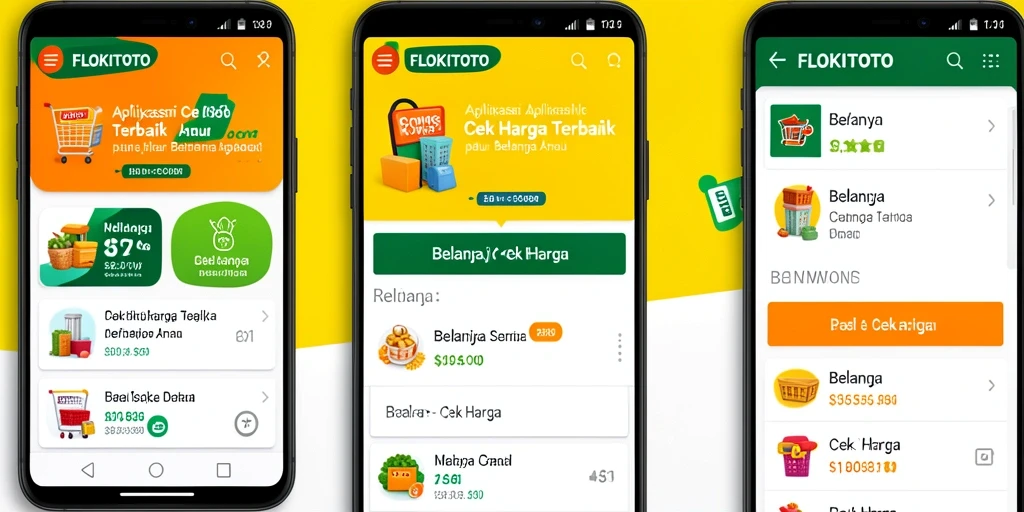 Tampilan utama antarmuka aplikasi Cek Harga FLOKITOTO.