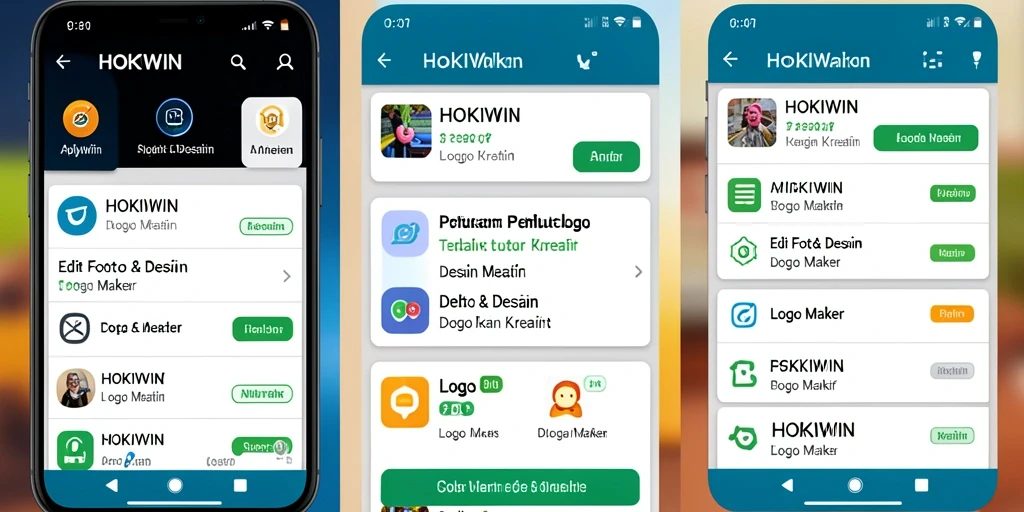 Tampilan antarmuka HOKIWIN saat membuat logo yang menarik.