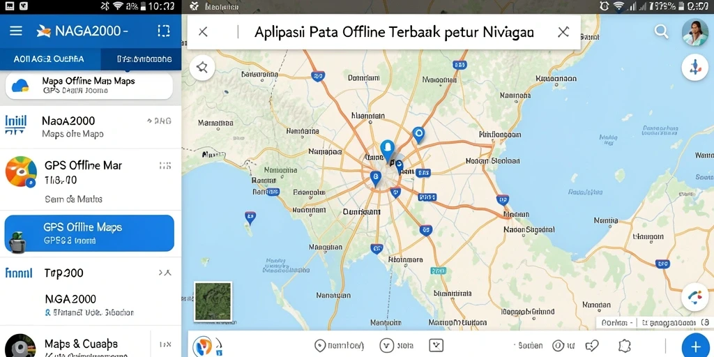 Tampilan antarmuka pengguna NAGA2000 yang menarik untuk navigasi peta.